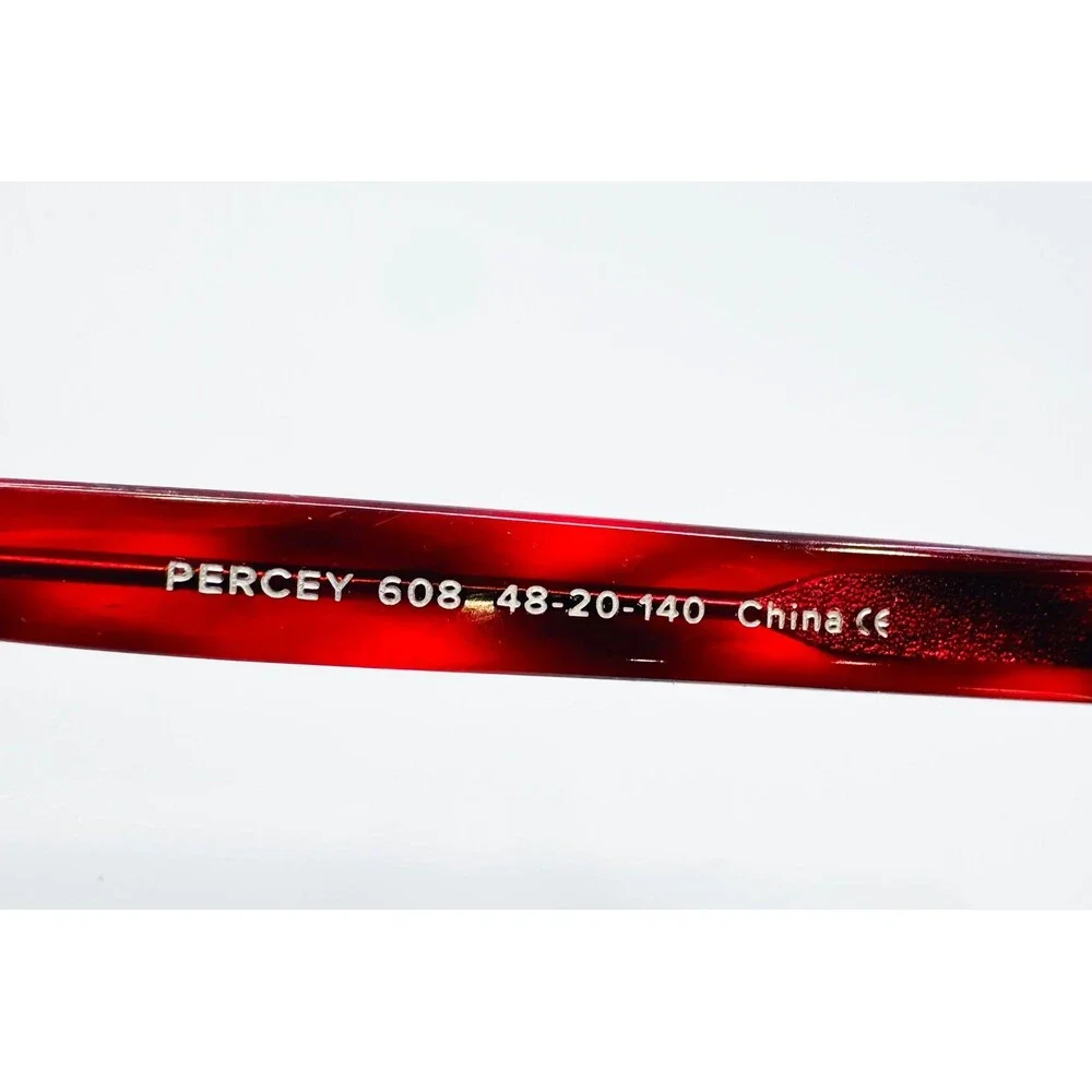 Warby Parker Eyeglasses Frames Womens Red Percey 608 Round Tortoise 48-20-140
